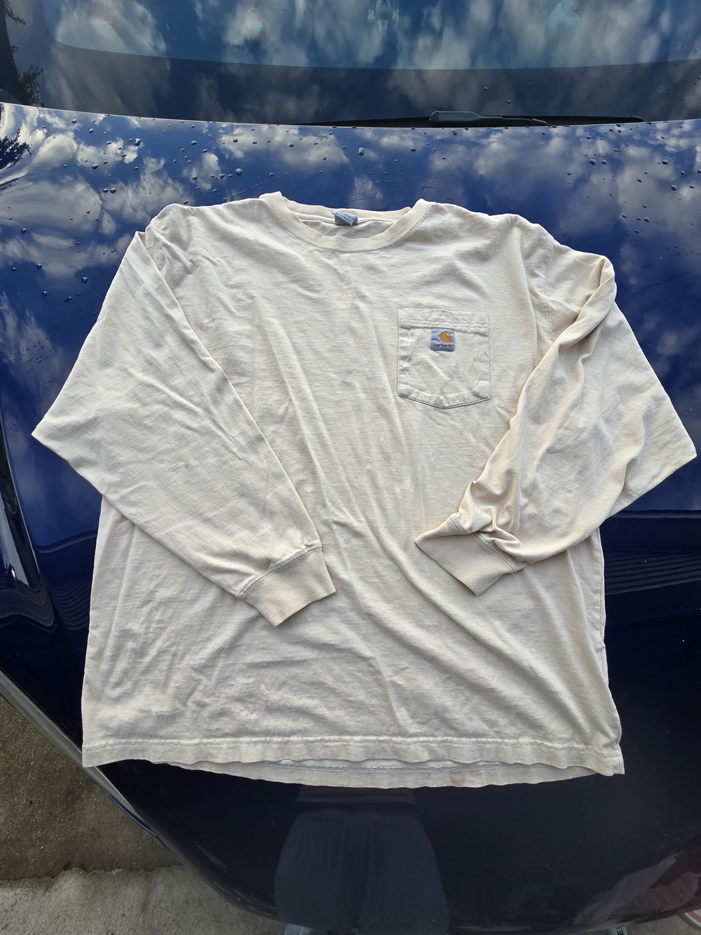 Carhartt Men's Long-Sleeve Pocket T-Shirt in Cream